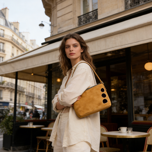 Turmeric Yellow Three-Hole Cutout Tote Bag